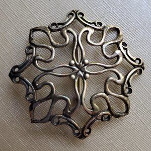 Vintage Sterling Silver Snowflake Brooch